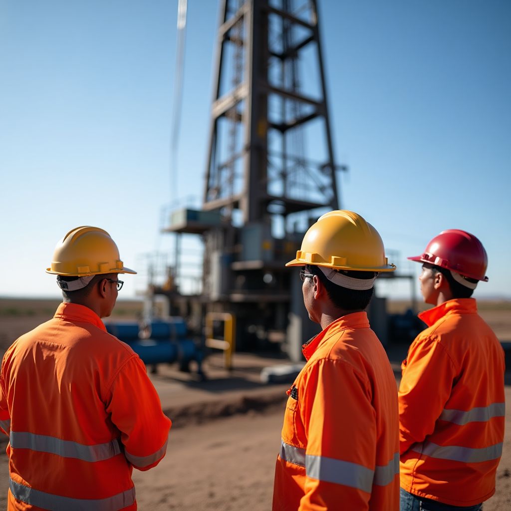 Equipo técnico en campo petrolero de Vaca Muerta